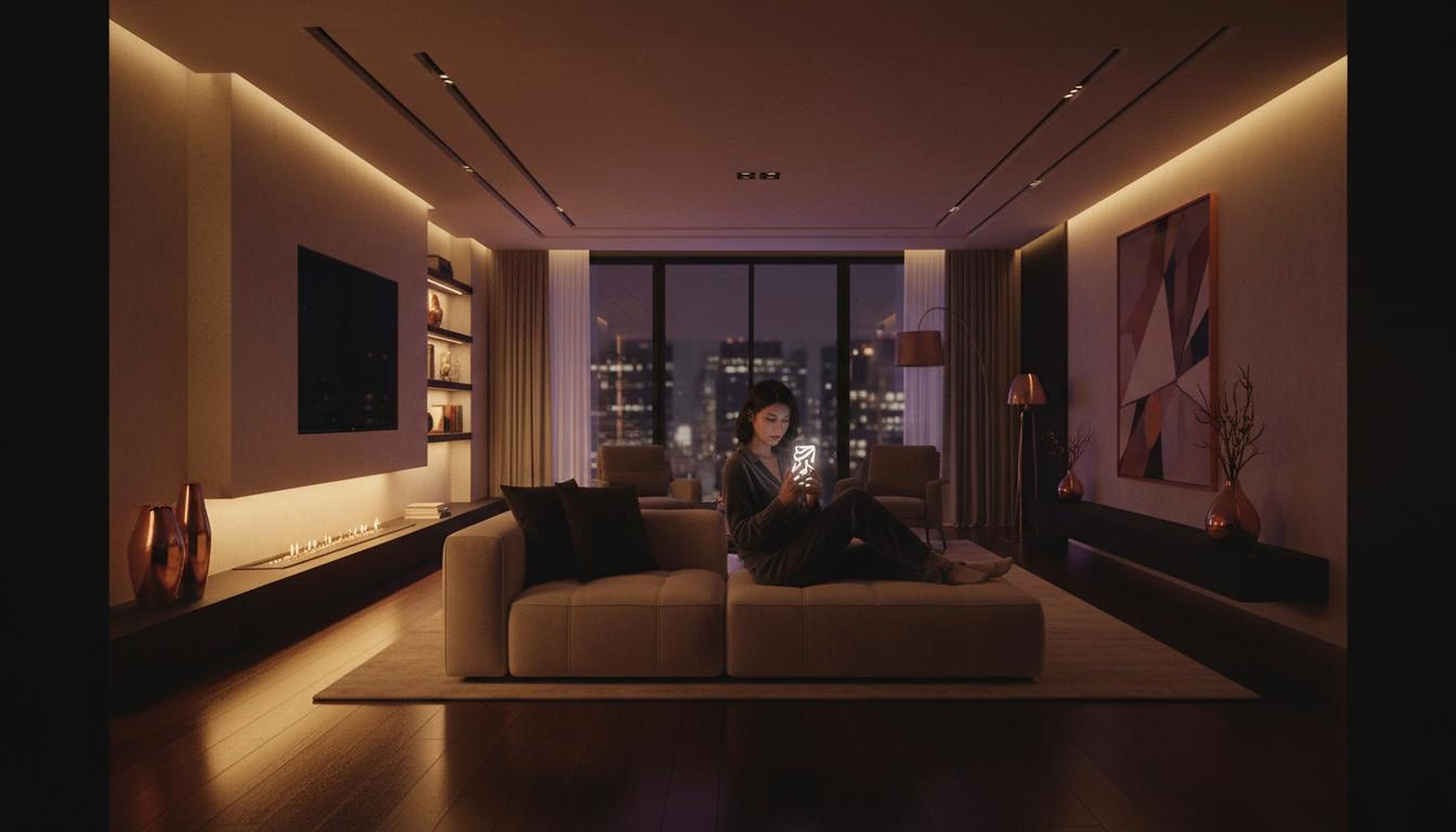 Smartphone controlling smart home privacy and automation settings